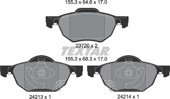 Textar 2372001 - Brake Pad Set, disc brake www.autospares.lv