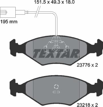 Textar 2377601 - Bremžu uzliku kompl., Disku bremzes www.autospares.lv