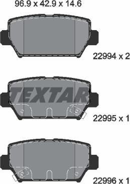 Textar 2299401 - Bremžu uzliku kompl., Disku bremzes www.autospares.lv