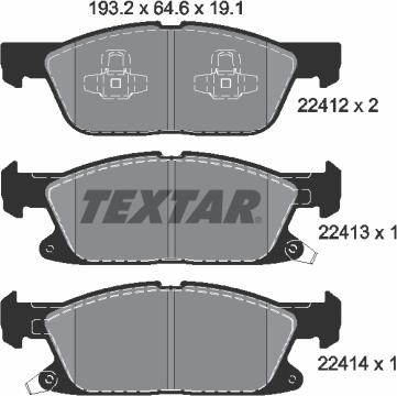 Textar 2241201 - Bremžu uzliku kompl., Disku bremzes www.autospares.lv