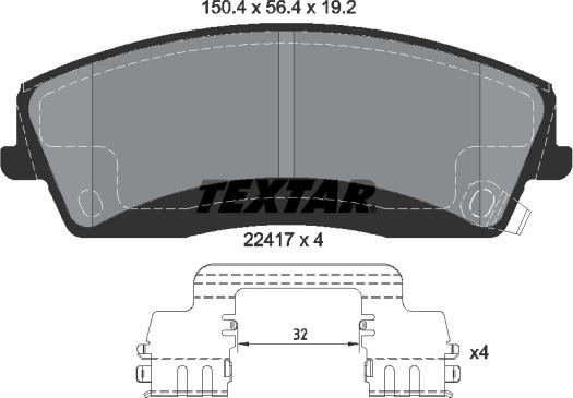 Textar 2241701 - Bremžu uzliku kompl., Disku bremzes www.autospares.lv