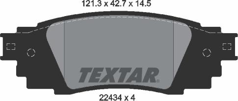 Textar 2243401 - Bremžu uzliku kompl., Disku bremzes www.autospares.lv