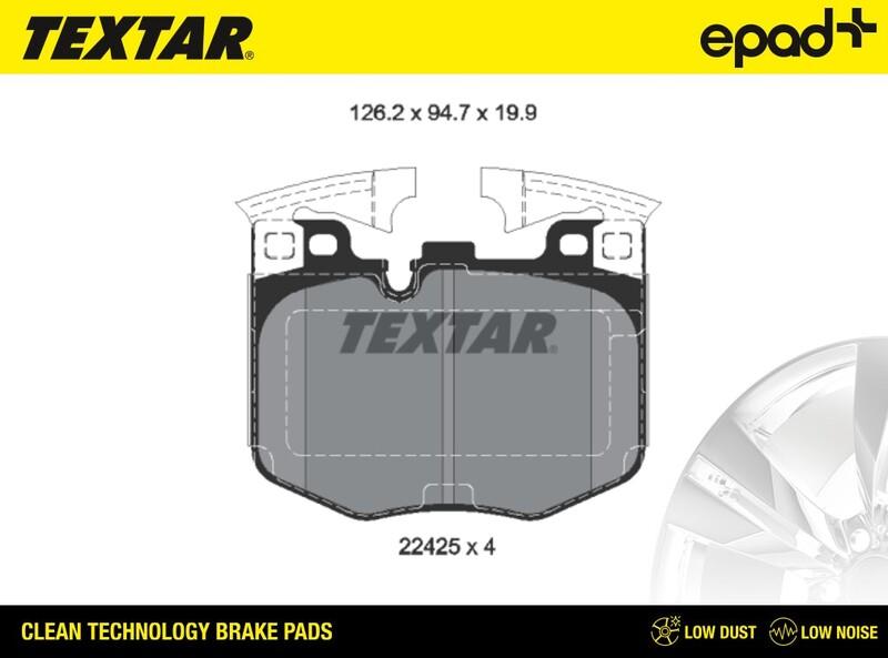 Textar 2242501CP - Bremžu uzliku kompl., Disku bremzes www.autospares.lv