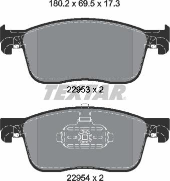 Textar 2259301 - Brake Pad Set, disc brake www.autospares.lv