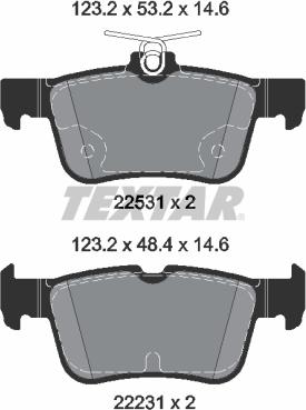 Textar 2253105 - Brake Pad Set, disc brake www.autospares.lv