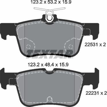 Textar 2253101 - Brake Pad Set, disc brake www.autospares.lv