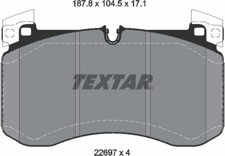 Textar 2269701 - Bremžu uzliku kompl., Disku bremzes www.autospares.lv