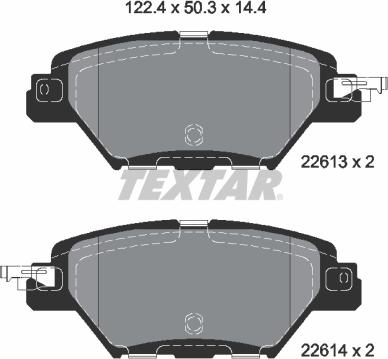 Textar 2261301 - Brake Pad Set, disc brake www.autospares.lv