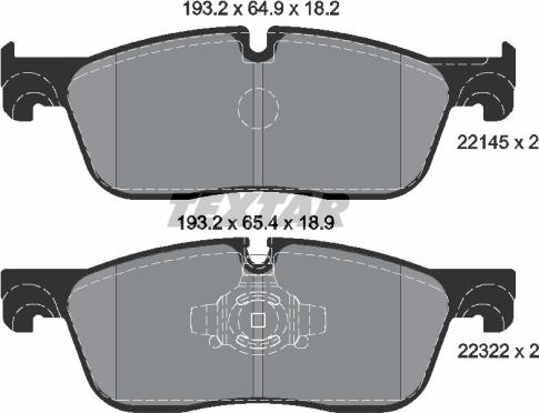 Textar 2214501 - Brake Pad Set, disc brake www.autospares.lv