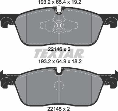 Textar 2214601 - Brake Pad Set, disc brake www.autospares.lv