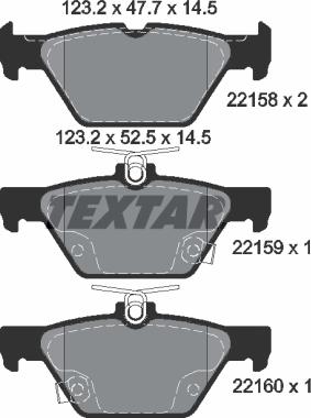 Textar 2215801 - Bremžu uzliku kompl., Disku bremzes www.autospares.lv