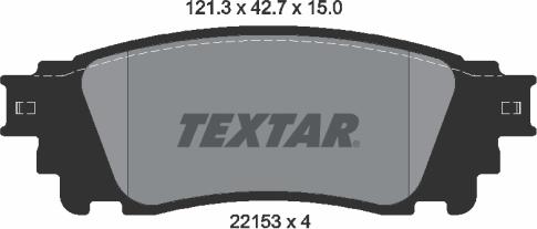 Textar 2215301 - Bremžu uzliku kompl., Disku bremzes www.autospares.lv