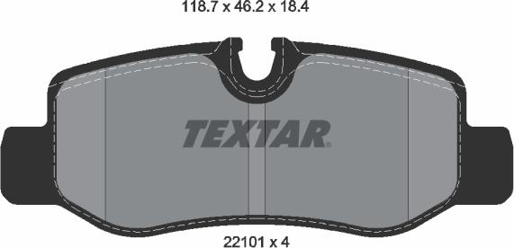 Textar 2210103 - Bremžu uzliku kompl., Disku bremzes www.autospares.lv