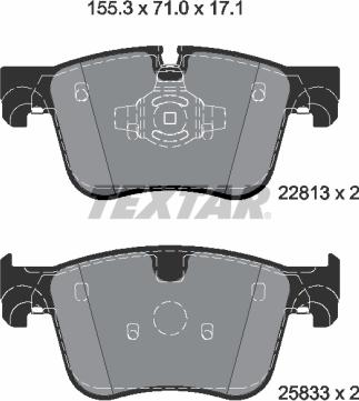 Textar 2281301 - Bremžu uzliku kompl., Disku bremzes autospares.lv