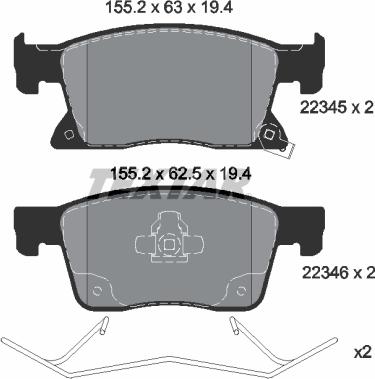 Textar 2234501 - Bremžu uzliku kompl., Disku bremzes www.autospares.lv