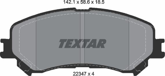 Textar 2234701 - Bremžu uzliku kompl., Disku bremzes www.autospares.lv