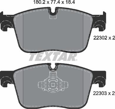 Textar 2230201 - Brake Pad Set, disc brake www.autospares.lv