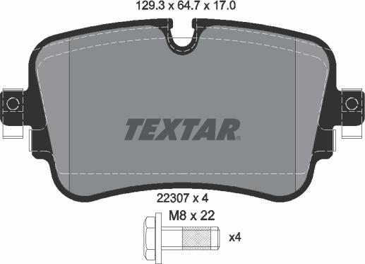 Textar 2230701 - Bremžu uzliku kompl., Disku bremzes www.autospares.lv