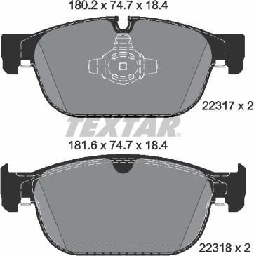 Textar 2231703 - Bremžu uzliku kompl., Disku bremzes www.autospares.lv