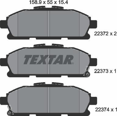 Textar 2237201 - Bremžu uzliku kompl., Disku bremzes autospares.lv