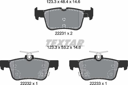 Textar 2223103 - Brake Pad Set, disc brake www.autospares.lv