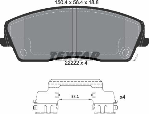 Textar 2222201 - Bremžu uzliku kompl., Disku bremzes www.autospares.lv