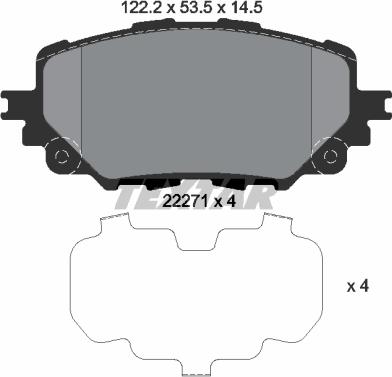 Textar 2227101 - Bremžu uzliku kompl., Disku bremzes www.autospares.lv