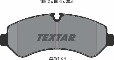 Textar 2279101 - Bremžu uzliku kompl., Disku bremzes www.autospares.lv