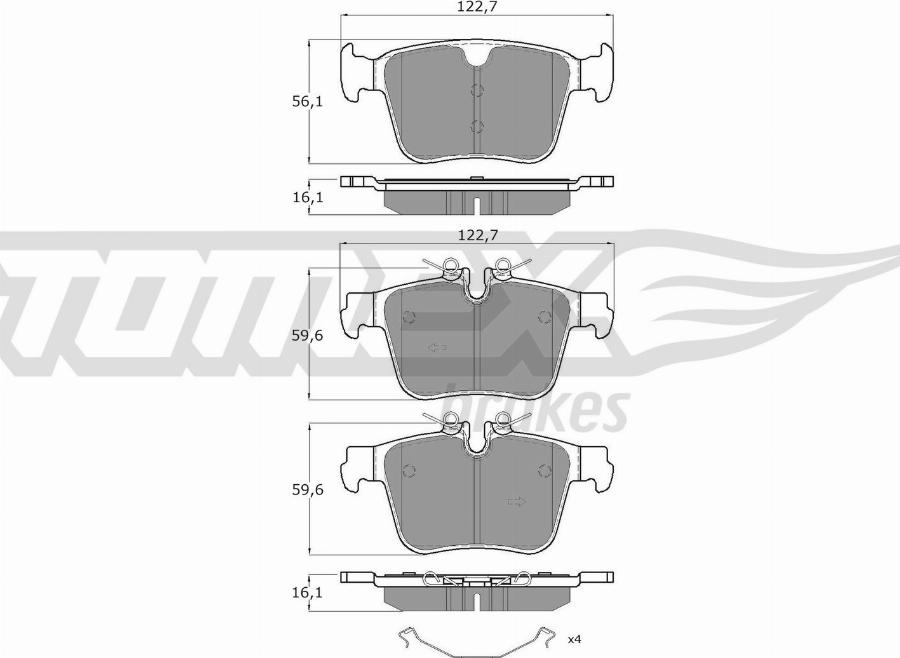 TOMEX brakes TX 60-40 - Bremžu uzliku kompl., Disku bremzes www.autospares.lv