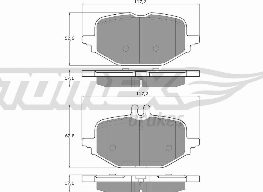 TOMEX brakes TX 60-53 - Bremžu uzliku kompl., Disku bremzes www.autospares.lv