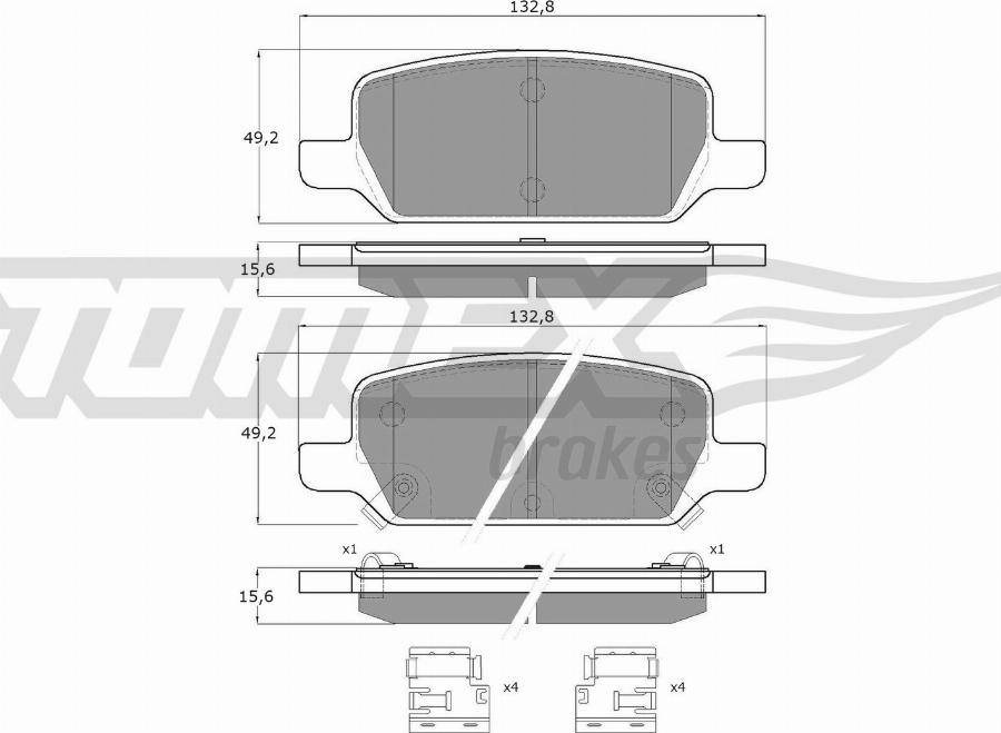 TOMEX brakes TX 60-60 - Bremžu uzliku kompl., Disku bremzes www.autospares.lv