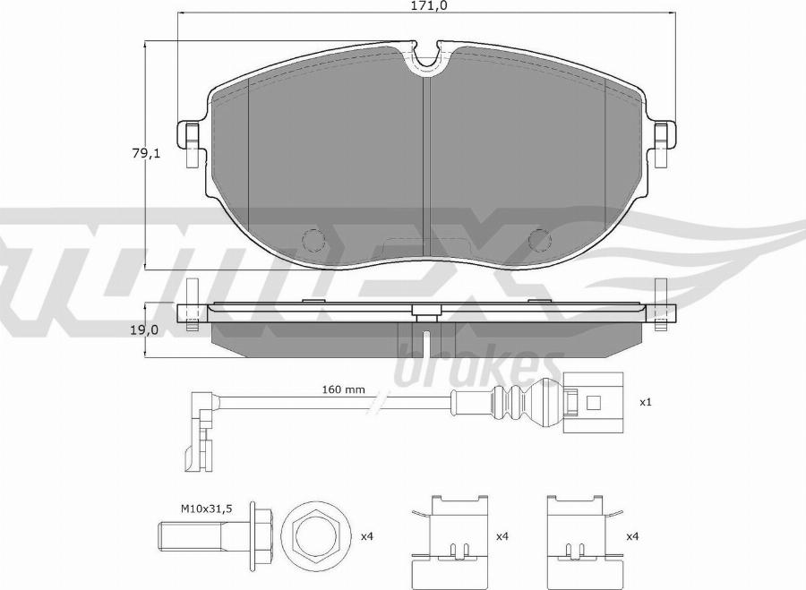 TOMEX brakes TX 60-63 - Bremžu uzliku kompl., Disku bremzes www.autospares.lv