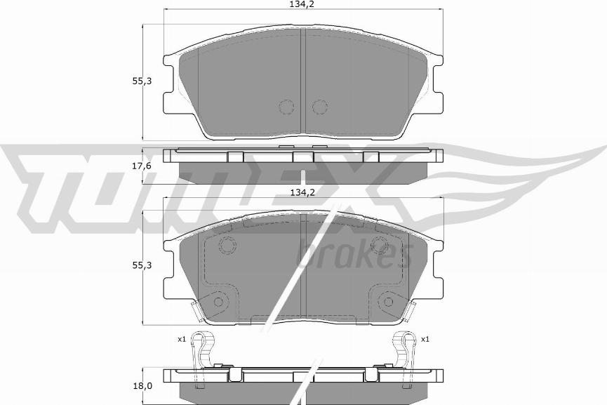 TOMEX brakes TX 60-01 - Bremžu uzliku kompl., Disku bremzes autospares.lv