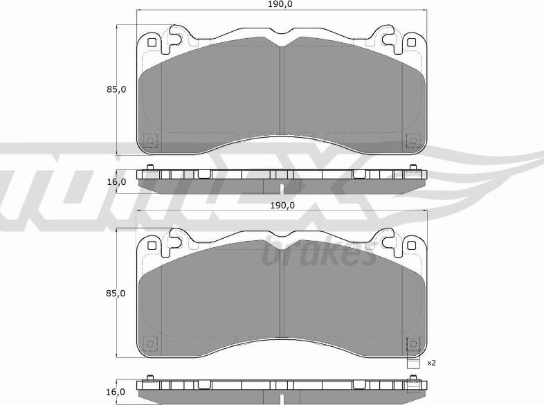 TOMEX brakes TX 60-08 - Bremžu uzliku kompl., Disku bremzes www.autospares.lv