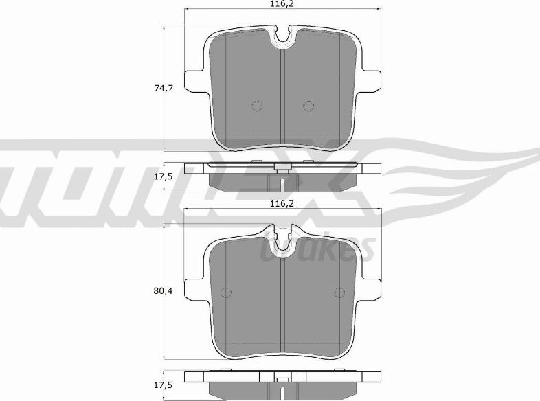 TOMEX brakes TX 60-07 - Bremžu uzliku kompl., Disku bremzes autospares.lv