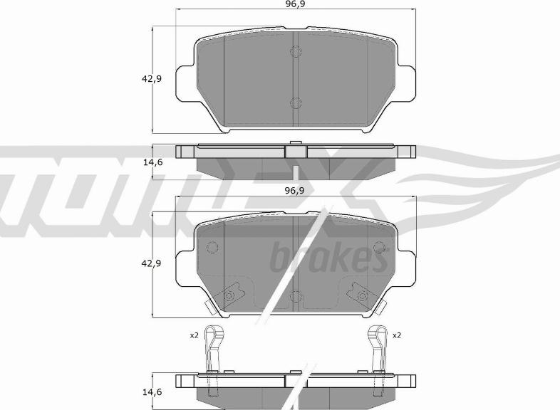 TOMEX brakes TX 60-16 - Bremžu uzliku kompl., Disku bremzes www.autospares.lv