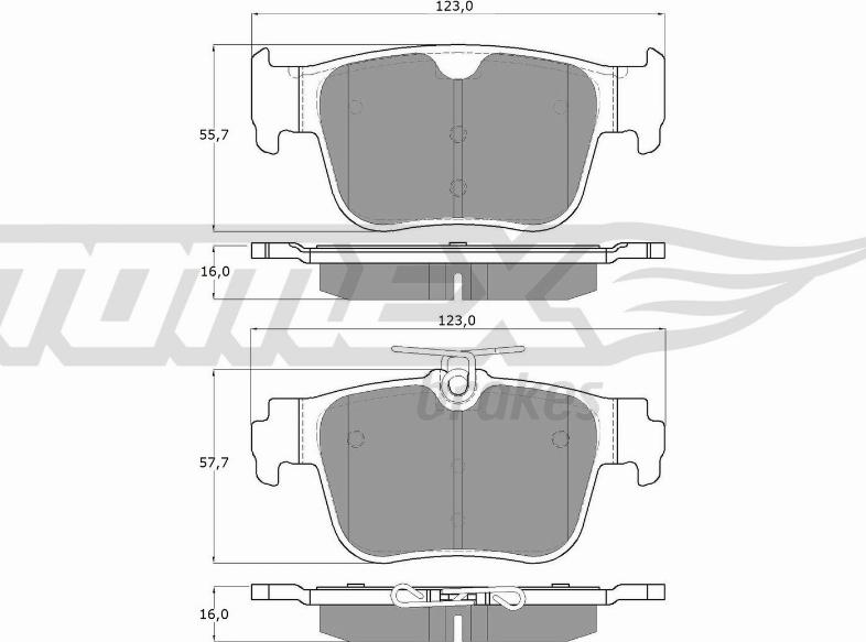 TOMEX brakes TX 60-10 - Bremžu uzliku kompl., Disku bremzes www.autospares.lv