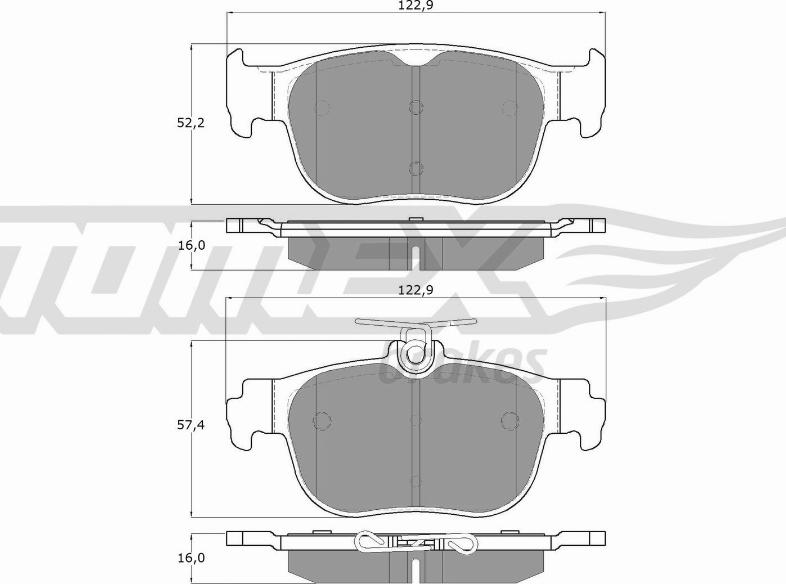 TOMEX brakes TX 60-11 - Bremžu uzliku kompl., Disku bremzes www.autospares.lv