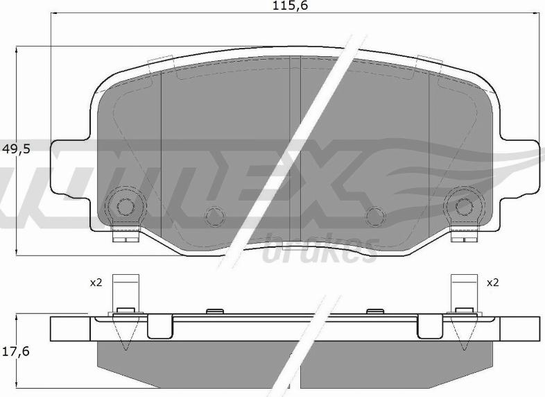 TOMEX brakes TX 60-12 - Bremžu uzliku kompl., Disku bremzes www.autospares.lv