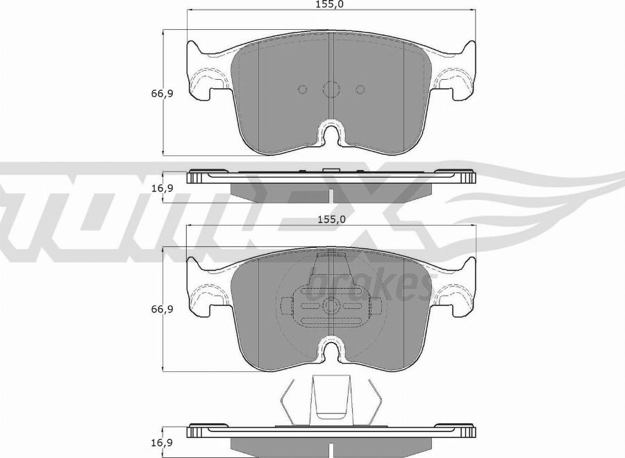 TOMEX brakes TX 60-34 - Bremžu uzliku kompl., Disku bremzes www.autospares.lv