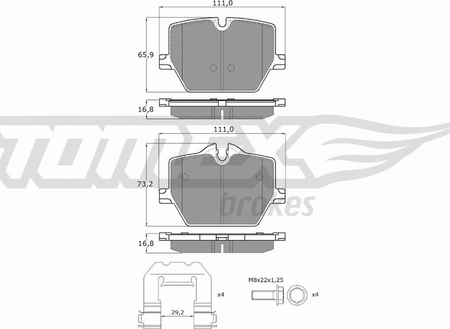 TOMEX brakes TX 60-36 - Bremžu uzliku kompl., Disku bremzes www.autospares.lv