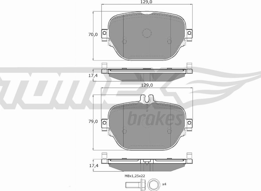 TOMEX brakes TX 60-33 - Bremžu uzliku kompl., Disku bremzes www.autospares.lv