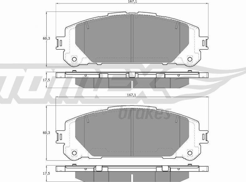 TOMEX brakes TX 60-20 - Bremžu uzliku kompl., Disku bremzes www.autospares.lv