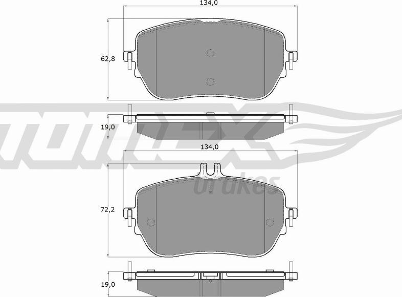 TOMEX brakes TX 19-90 - Bremžu uzliku kompl., Disku bremzes www.autospares.lv