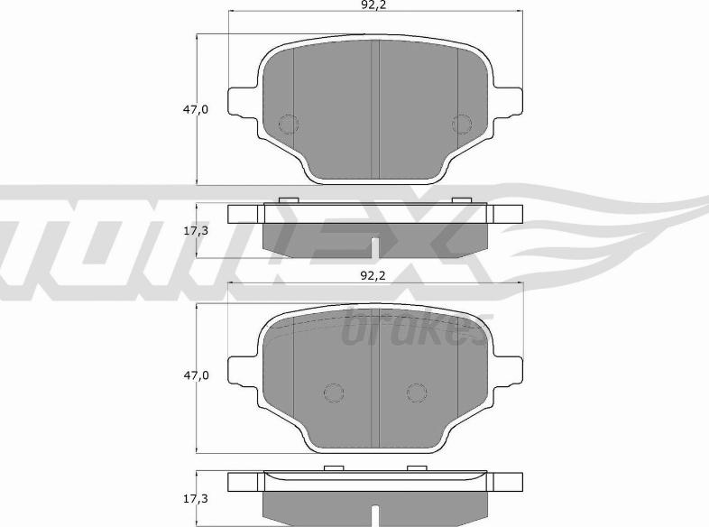 TOMEX brakes TX 19-92 - Bremžu uzliku kompl., Disku bremzes www.autospares.lv