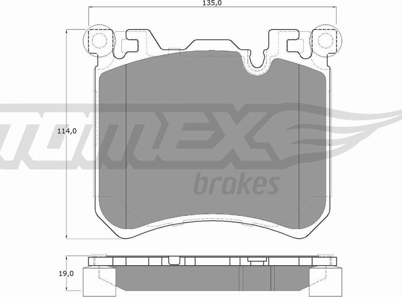 TOMEX brakes TX 19-46 - Bremžu uzliku kompl., Disku bremzes www.autospares.lv