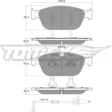 TOMEX brakes TX 19-40 - Bremžu uzliku kompl., Disku bremzes www.autospares.lv