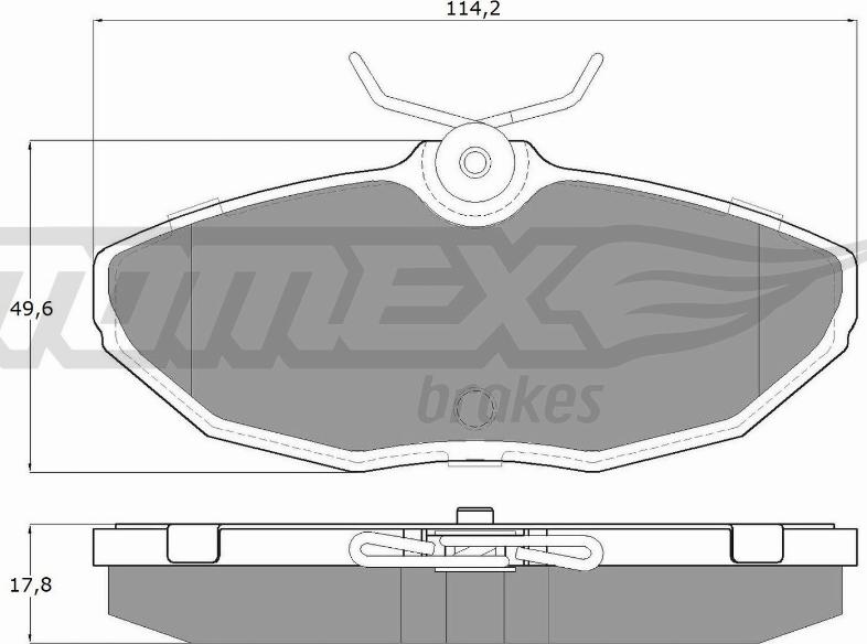 TOMEX brakes TX 19-54 - Тормозные колодки, дисковые, комплект www.autospares.lv