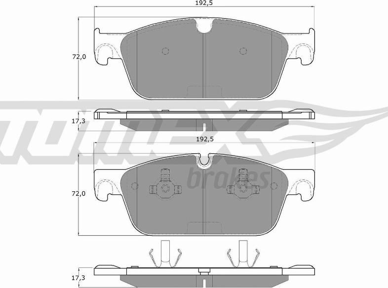 TOMEX brakes TX 19-50 - Bremžu uzliku kompl., Disku bremzes www.autospares.lv