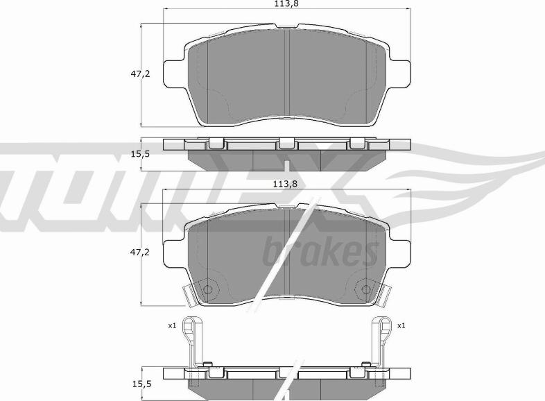 TOMEX brakes TX 19-69 - Bremžu uzliku kompl., Disku bremzes autospares.lv